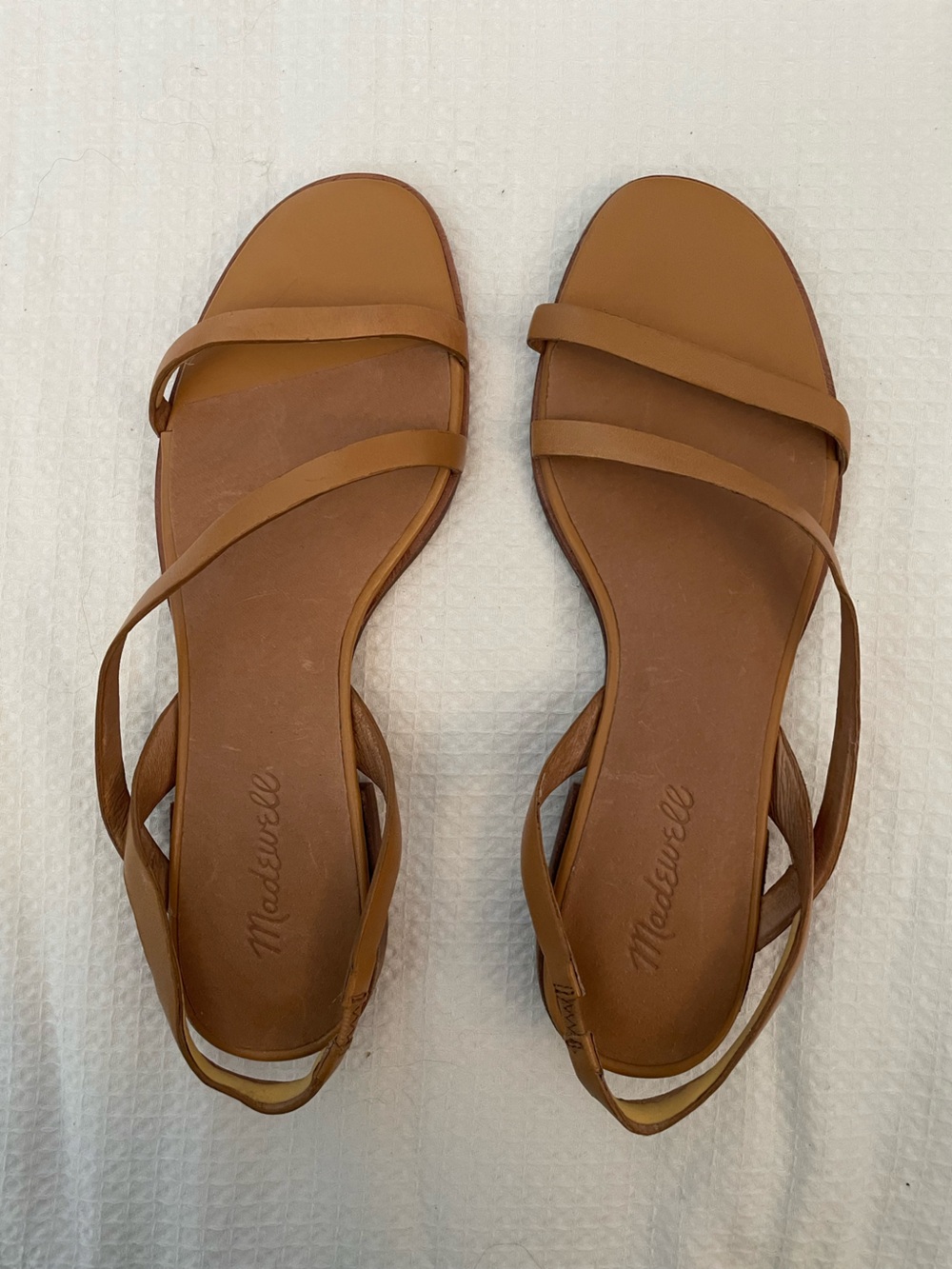 Madewell Heidi Slingback Strappy Leather Flat Sandals
